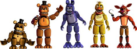 Withered animatronics fixed - Also the endo 02/01 as seen in FNAF World are shown to be very similar to each other only with extra details. This also applies to the withered animatronics and Mangle. Mangle has a fixed counterpart but not the Withered, which is strange because FNAF World show all of the character Scott has so far developed in the games before the halloween ...